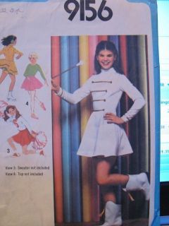 9156~ Vintage Cheerleader,Ma jorette,Skate, Ballet Costume Pattern sz