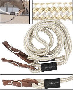 John Lyons 2012 Reins with chestnut Slobbers GOLD WHITE Rope