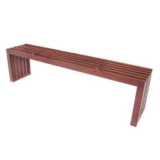 Walnut Color Wood 60 SLAT ACCENT ENTRY ENTRYWAY BENCH NEW