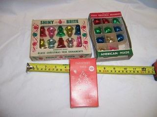 old Shiny Brite bell ornaments and lantern ornaments in boxes 12 and