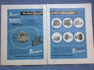 1958 PARAGON MARINE TRANSMISSIONS 2 PG/ORIGINAL AD* SEE MY STORE FOR