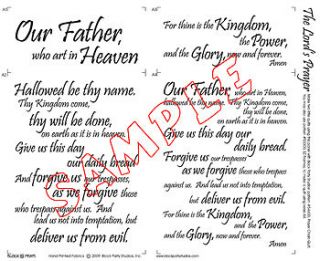 The Lords Prayer Christian Quilt Fabric Panel 18 x 22 inches