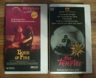Lot VHS TAPES Horror Movies BORN OF FIRE & THE TEMPTER CULT