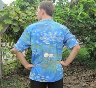 Water Lilies Fine Art by Claude Monet Mens T Shirt Long Sleeve sz L