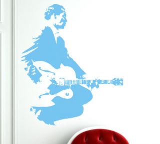 CHUCK BERRY WALL ART STICKER DECAL STENCIL INTERIOR DESIGN GUITAR WALK