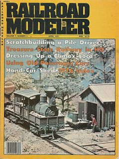 Modeler   Apr 1977   Pile Driver   Climax Loco   Hand Car Shed