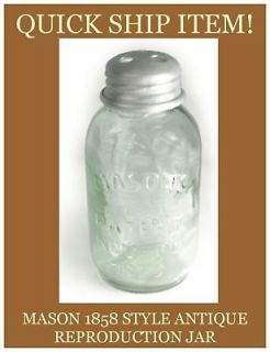 Mini Vtg Style Mason Glass Fruit Jar Toothpick Holder/Dispens er