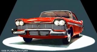 1958 PLYMOUTH FURY ~ IN THE SPOTLIGHT (RED) MAGNET