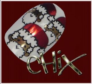 CHIX Nail Wraps Christmas Chrome Silver Snowflake Winter Fingers Toes
