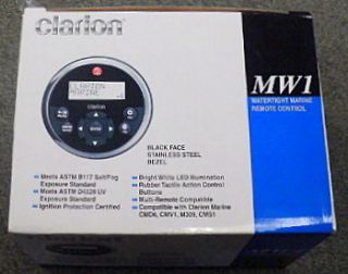 NEW Clarion MW1 Watertight Wired Marine Remote w/ Black Face