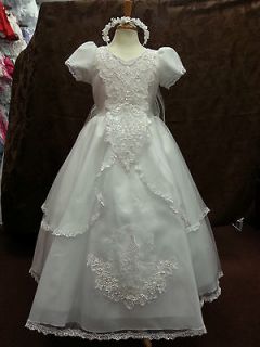 SAB 4103  FIRST COMMUNION DRESS WITH VIRGIN OF GUADALUPE APPLIQUE