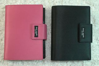 Elyce Satin & Leather Personal Organizer Day Planner Black Pink $195