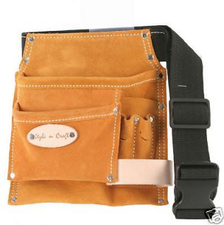 Craft 91488   5 Pkt Carpenters Tool Belt in Heavy Duty Suede Leather