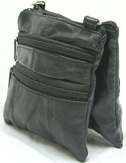 New Purse Black Sling Small Shoulder Bag Messenger Lamb Hide Leather