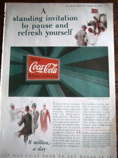 1928 Coca Cola Soda Standing Invitation Ad
