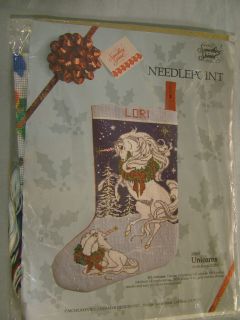 Something Special Unicorns Christmas Stocking Needlepoint Kit