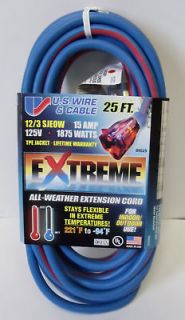 25 12 Gauge Cold Weather Extension Cord w Lighted End