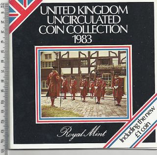 MINT UNCIRCULATED UNITED KINGDOM 8 COIN COLLECTION INC ONE POUND COIN