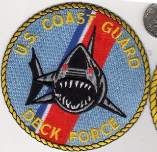 US Coast Guard DECK FORCE PATCH Ship Helicopter Air Sea Rescue Shark