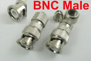 Antenna CATV TV FM Coax Cable BNC Male Plug Connector Adapter Nickel