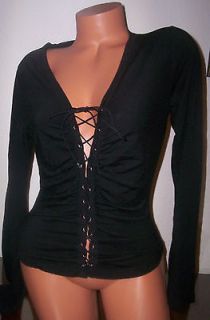 SEXY CLUBBING CORSET TIE TOP BY GUESS SIZE L LARGE