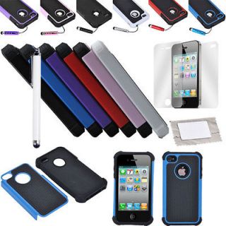 Impact Combo Hard Cover Case For iPhone 4 4S + Pen & Screen Guard