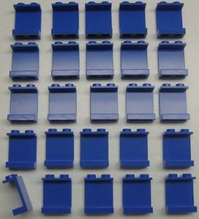 25 BLUE 1x2x2 LEGO PANELS Train Car City Window Solid Panel Town Space