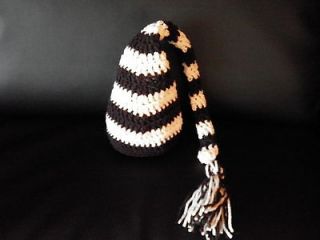 Crochet Baby Cocoon Accessories ~ Striped Elf Hat Photo Prop   p.y