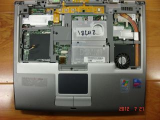 USED GENUINE DELL LATITUDE D400 MOTHERBOARD + TOUCHPAD + PALMREST
