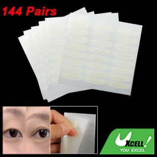 144 Pairs Plastic Beige Wide Double Eyelid Adhesive Tapes Stickers