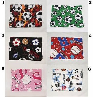 Soccer Baseball Softball Fabric Coin Change Card Purse Bag Wallet