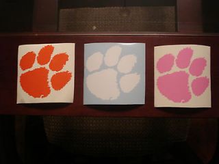 Lot of 3 Clemson Tiger Paw Decals orange, white & pink  $ for the