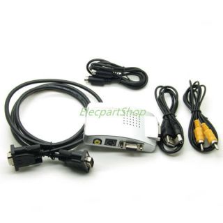 VGA to TV RCA Composite and S Video Converter with USB VGA RCA Cable