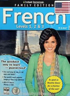 IMMERSION FAMILY EDITION FRENCH LEVELS 1, 2 & 3 SOFTWARE PC & MAC