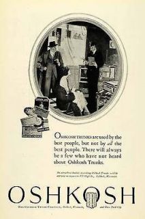 1925 Ad Oshkosh Wisconsin Trunks French Line Cunard Luggage Travel