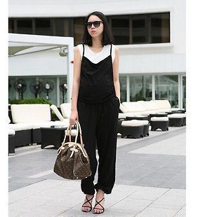 Womens MATERNITY Fashion Cotton Overalls pants Trouser