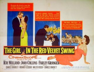RED VELVET SWING 1955 Joan Collins, Ray Milland US HALF SHEET POSTER
