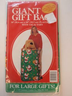 1997 Jeanmarie Creations Giant Plastic Santa Claus Gift Bag Large