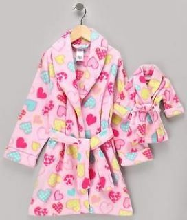 and ME AMERICAN DOLL FLEECE ROBE OVER COAT PINKS FIT 18 DOLL GARMENT