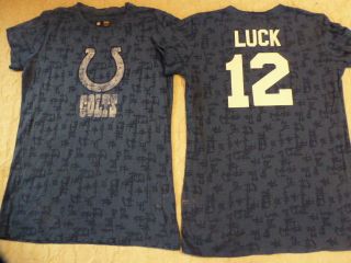 1011 2 WOMENS NFL Apparel Colts ANDREW LUCK SWEET Jersey Shirt NEW