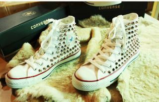 white studded converse