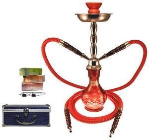 Newly listed 18 Ruby Silver 2 Hose Hookah Package w/ Soex & Coal