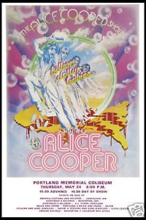 Alice Cooper at Portland Memorial Concert Poster 1973