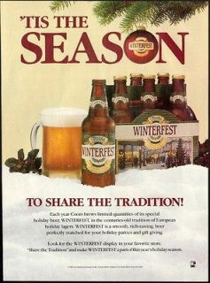 1990 Print Ad COORS Winterfest Beer Tis the Season