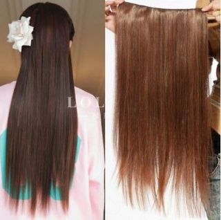 Charming ladies long straight hair extension clips on 3 Colors AD 18.5