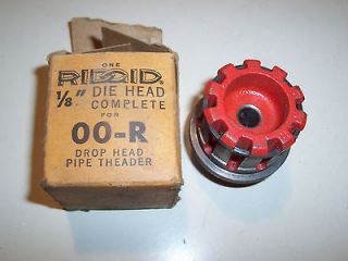 Vintage Ridgid Die Head Complete Pipe Threader 1/8 original box Ridge