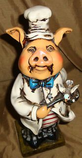 Adorable Resin PIG Piggy CHEF Cook FRENCH Country FARM Barnyard Swine