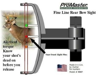 Compound Rear Bow Sight alerts of torque, works with your front sight