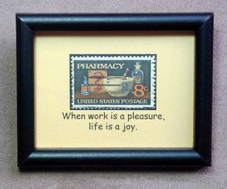 Collectible Postage Stamp Art   Pharmacy #2  Gift for pharmacist