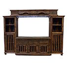 Rustic Entertainment Center, TV Stand, Dark Finish, Western, Real Wood